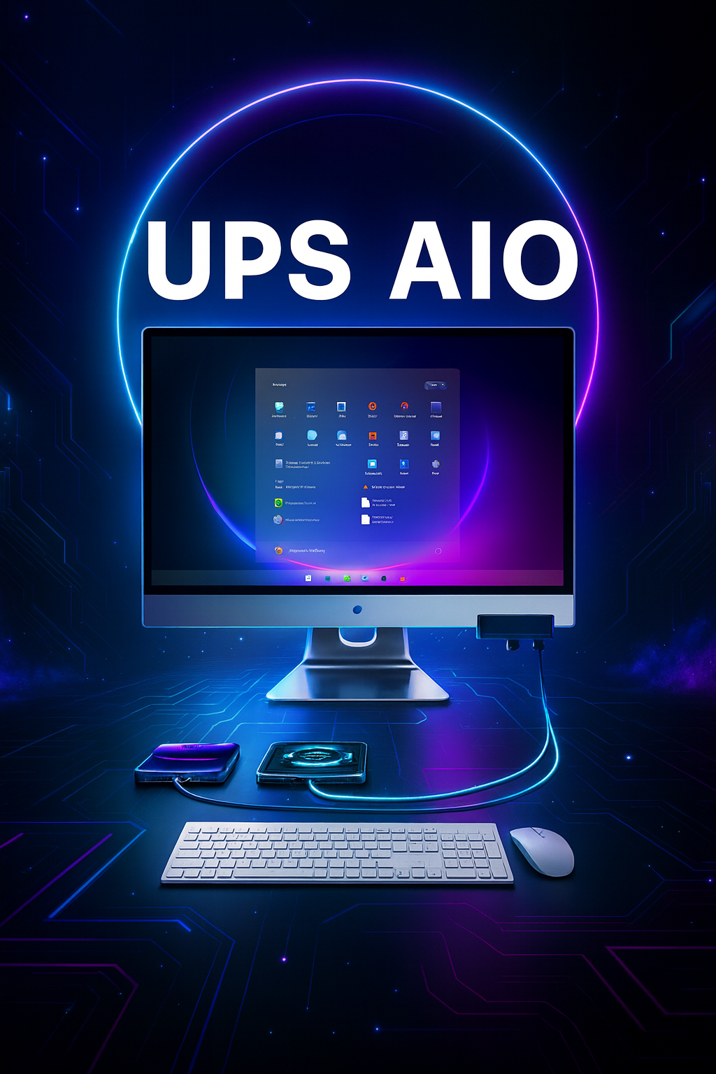 Ordinateur de bureau tout-en-un 24 pouces, processeur i7-12650H, DDR4, 16 Go de RAM, SSD de 512 Go, écran OEM, ordinateur de jeu tout-en-un avec batterie UPS